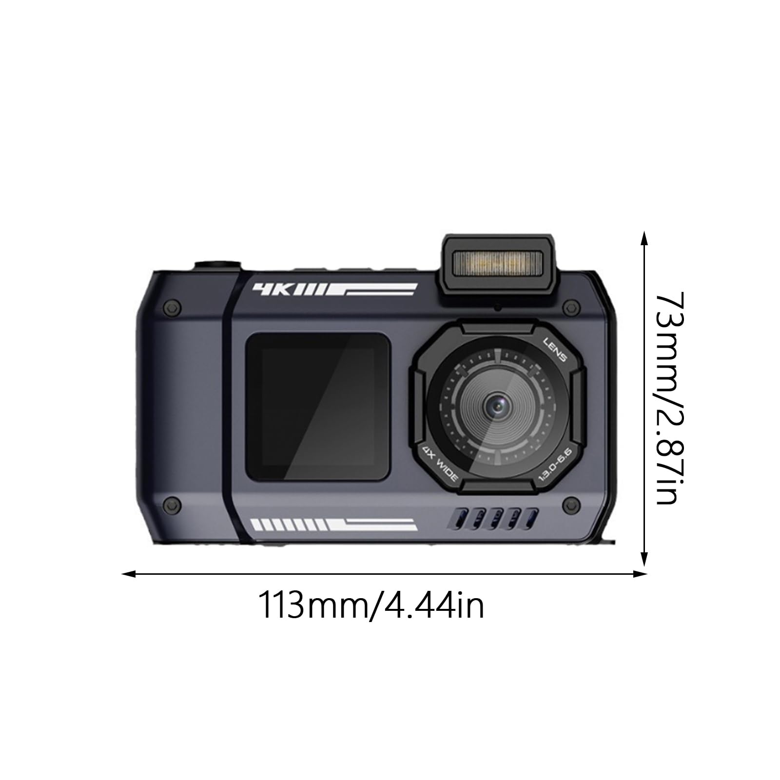 Cámara digital de píxeles de alta resolución de 6500 W con zoom 10 x IP68 cámara digital impermeable para un uso versátil