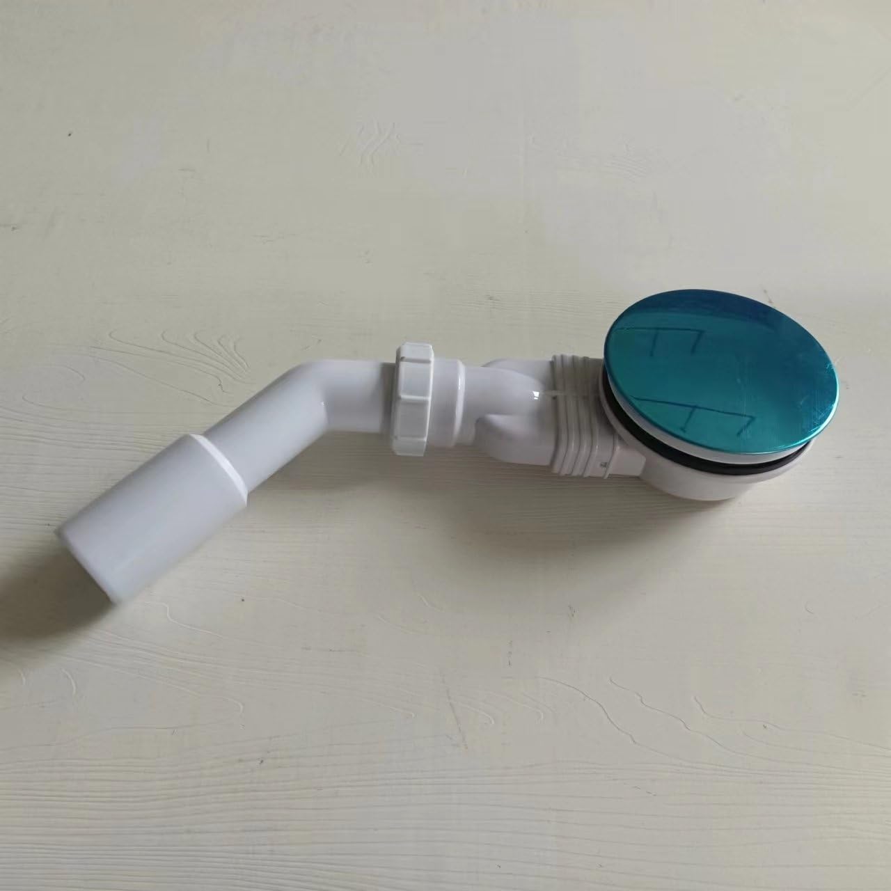 SONNI 90 mm Duschablaufset, ABS + Edelstahlabdeckung, Ablaufset, Duschwannenablauf, Haarsieb