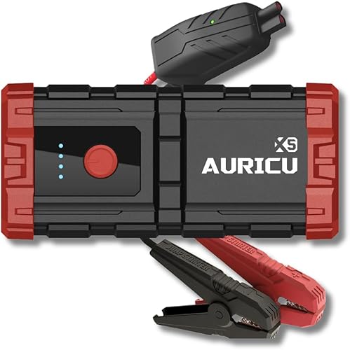 X5 1000A Jump Starter Paquete de refuerzo de batería de litio de 12 V, caja de salto portátil, banco de energía y cables de puente para motores de