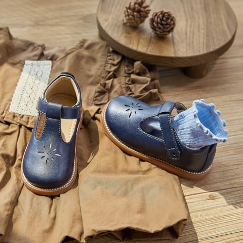 Image of Flaryzone Toddler Little Girl Mary Jane School Uniform Oxfords Flat Dress Shoes