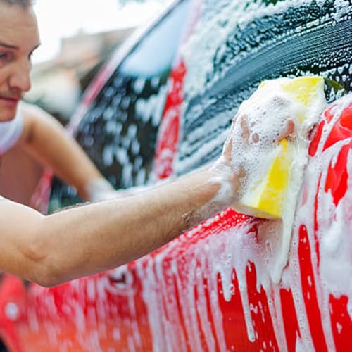 Image of 30 Pcs Large Sponges Bulk 7.5 x 5.5 x 1.9 Inch Yellow Grouting Sponge Non-Scratch Scrubber Car Wash Thick Heavy Duty Scrub Sponges Multifunctional Sponge for Cleaning Dishes Car Tile Crafts Supplies
