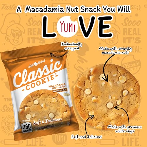 Image of Classic Cookie, Soft Baked Cookie, Macadamia Nut Cookie 3oz, 8 Count Pack