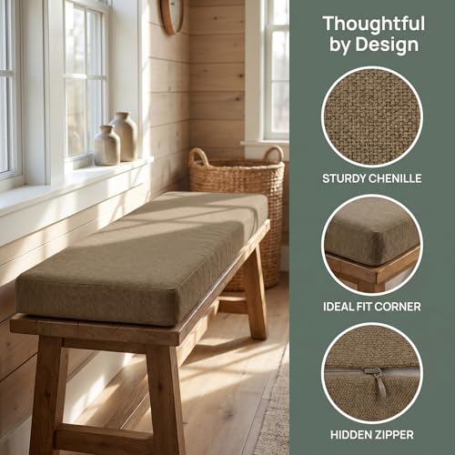 Cojín de asiento personalizado para ventana, sofá y columpio de espuma densa interior 3