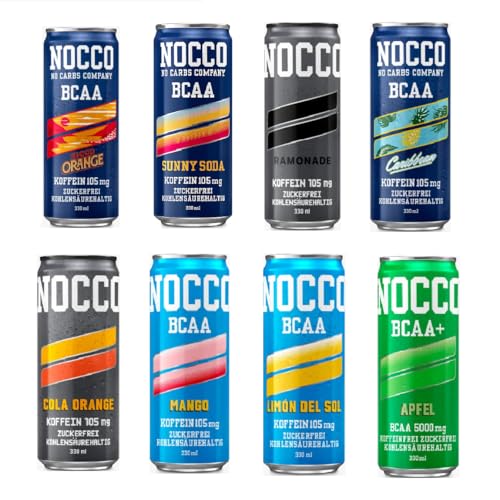 NOCCO BCAA Drink - Variety Pack 8er - BCAA - 105 mg Koffein - Energy Drink - Mix (8 Stck.)