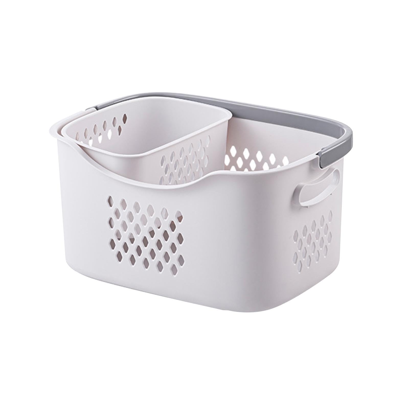 Panier à linge et corbeille de rangement en PP blanc tailles S et M