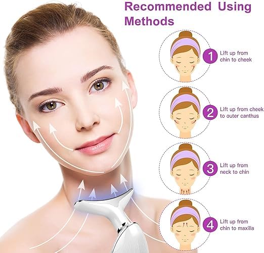 Neck Face Massager, 7 Color Face Neck Massager for Skin Care Routine at Home, Facial Massager with Non-slip Design, White (white) Neck Face Massager, 7 Color Face Neck Massager for Skin Care Routine at Home, Facial Massager with Non-slip Design, White (white)