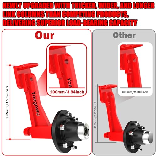 2-Pack Shipping Container Wheels Kit with 8 Lug Bolt-On Spindle,Heavy-Duty Shipping Container Axles for Up to 40ft Containers, 15000LB Capacity, Shipping Container Accessories (8 Lug x 6.5) - Thumbnail 3