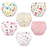 Nutyomi Baby Cotton Training Pants 6 Packs Toilet Training Underpants Absorbent Toddler Potty Training Underwear for Girls 3T-4T