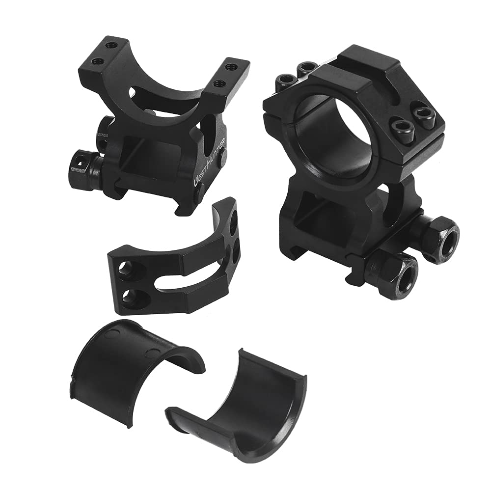 Anelli per Cannocchiale di Precisione di Grado Industriale WestHunter, 25,4 mm 30 mm Montaggio per Cannocchiale Picatinny Tattico in Lega di Alluminio 6061 T6 | Altezza centrale di 36 mm / 29 mm
