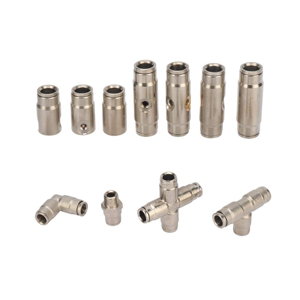 Raccords de tuyaux anti-fuite en laiton haute pression, interface 3/8", verrouillage coulissant, connecteur rapide, coude en T, raccord de tuyau droit, avec siège de buse, accessoires pour système d