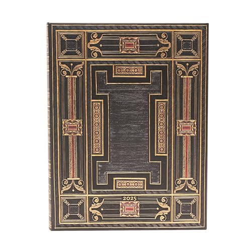 Onyx (Asterales) Ultra 12-month Day-at-a-time Hardback Dayplanner 2025 (Elastic Band Closure): jeden dzień na stronie, zamykany na gumkę, papier 80 gsm