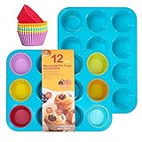 Antihaft & Backen einfach: Im Vergleich zu Metallbackformen sind undurchlässige Silikon Muffinblech einfacher zu lagern, sind auch antihaft- und fettdicht, leicht zu lösen und zu reinigen.
