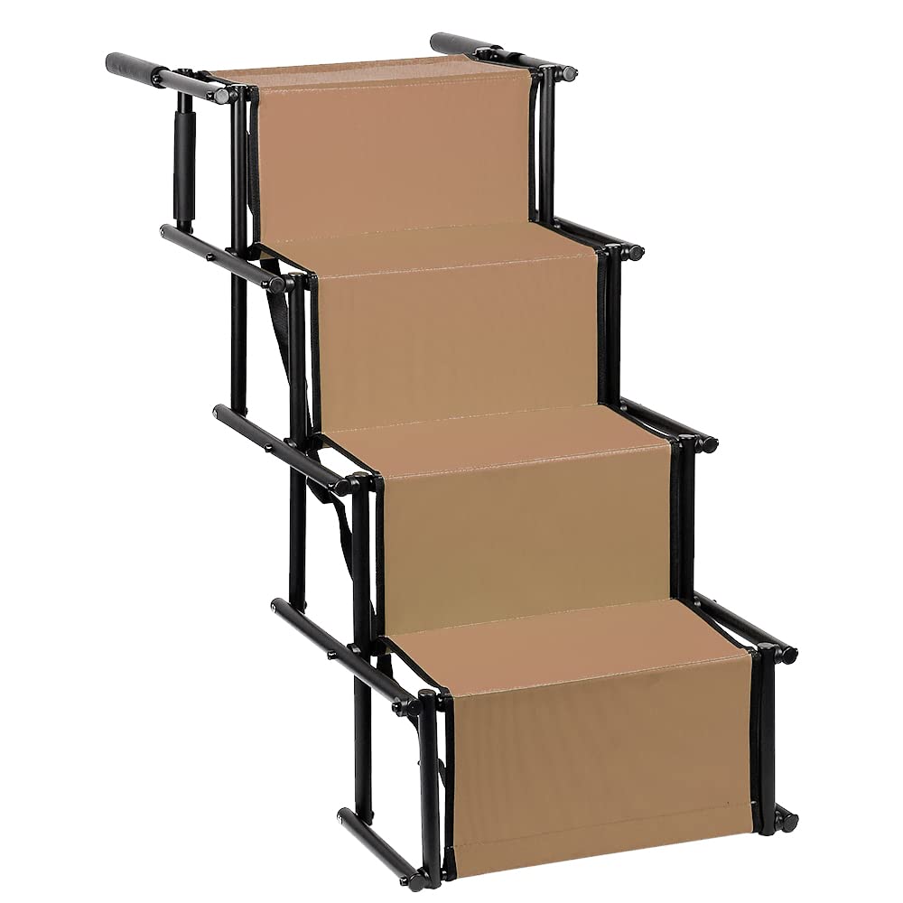 Lámpara para perros, escalera para perros, escalera para gatos, escalera para perros grandes y pequeños, escalera plegable para perros para todos los coches, sofás o camas, antideslizante, capacidad