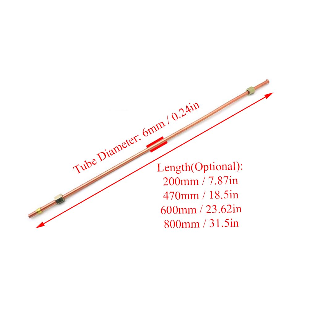 Supertool Air Compressor Exhaust Tube, 6mm Diameter, 800mm Length, Aluminum Plated Copper, 1.5mm Wall Thickness, 1-Pack - Image 2