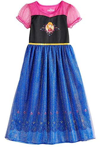 Disney's Frozen Princess Anna Girls Fantasy Gown Nightgown (6) Blue