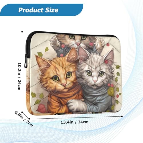 Funda para portátil 13-14 pulgadas con diseño de gatitos impermeable miniatura 3