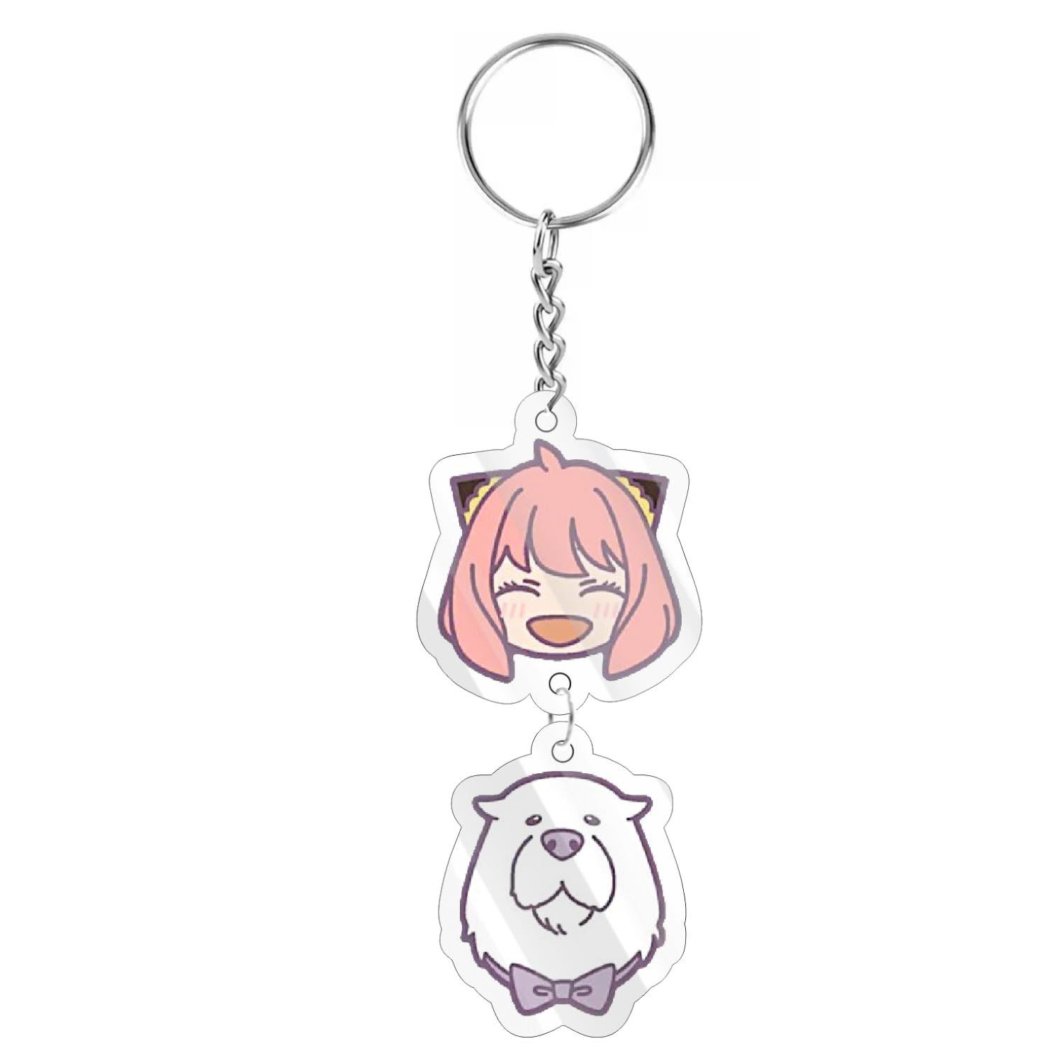 Careflection Spy x Family Anime Cute Anya & Bond Dog hanging Keychain Keyring Keytag