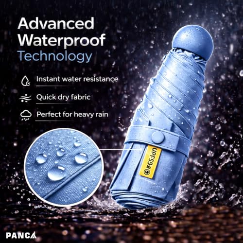 Image of PANCA Foldable Travel Umbrella Compact Manual Sun Rain UV Protection