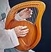 KEMNGO 21 Strings Lyre Harp, Metal Strings Instrument with Tuning Wrench, Carrying Bag and Extra Strings (Color : Wood)