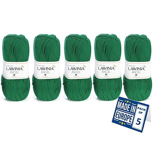 LAWINIA - Angel Premium Ultra Soft Double Knitting Wool 100g Balls x 5-280m 100% Acrylic Oeko-TEX Certified, Hypoallergenic & Vegan, Acrylic DK Wool for Knitting and Crochet Yarn Dk Knitting Yarn