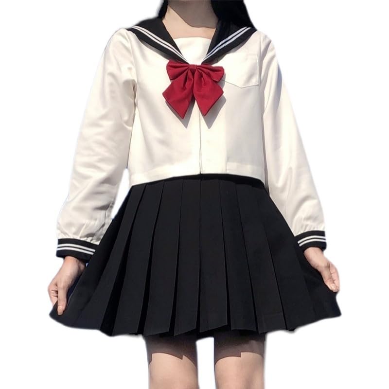CICCB-DAMOY Traje de Marinero JK Uniformes Escolares Japoneses y Coreanos Británico para Chicas Mujer Disfraz de Chica Japonesa Set Cosplay