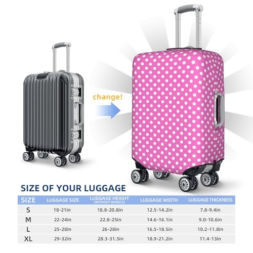 Luggage Cover - Hot Pink Polka Dot Pattern H Print Travel Suitcase Covers For Luggage, High Elasticity Suit Case Cover Protector Fits 18-32 Inch2
