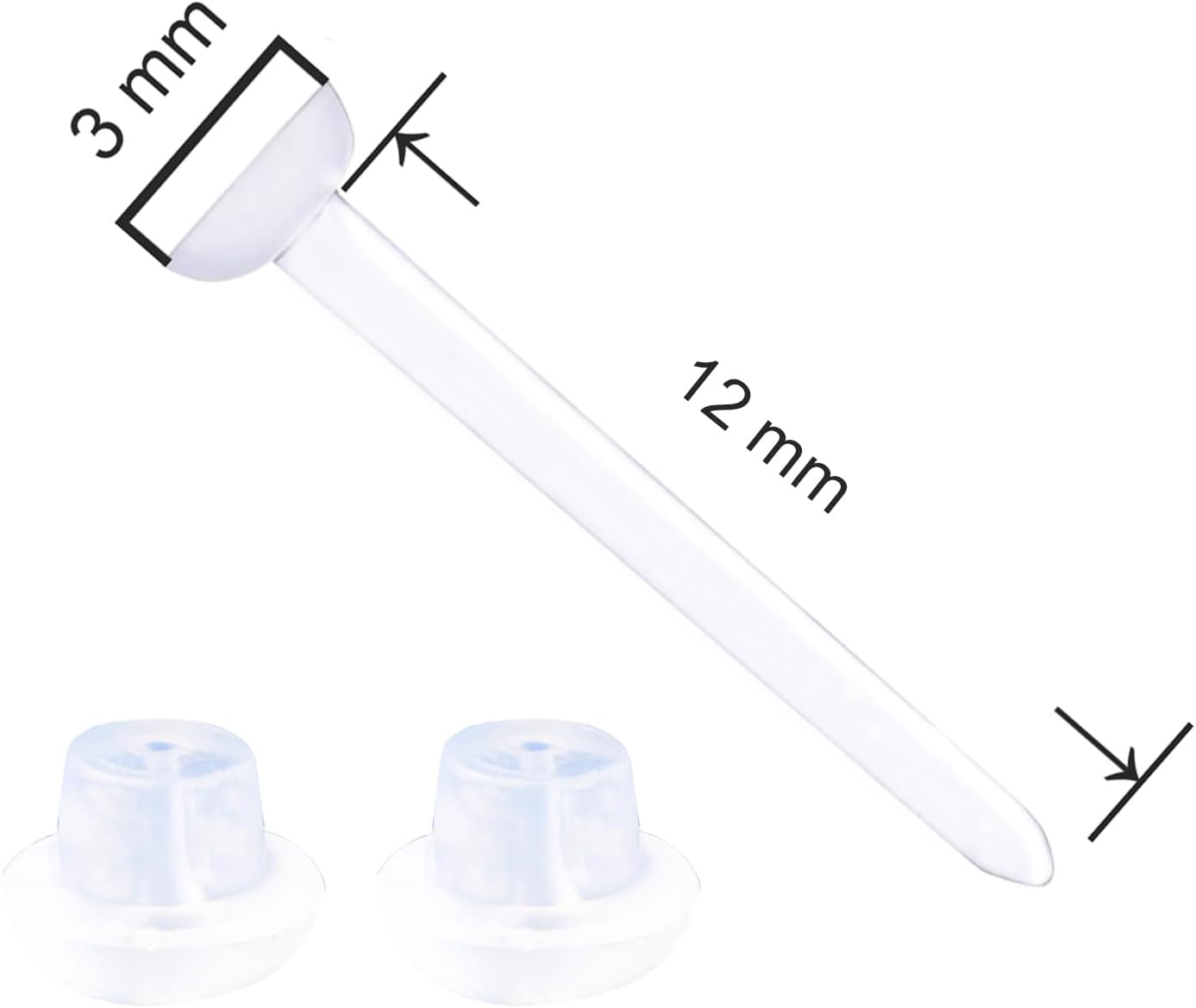 Clear Piercing Retainers Jewelry 4 Pcs Plastic Stud Earrings 14 Pcs Earring Backs Invisible Piercing Jewellery Set for Women Men