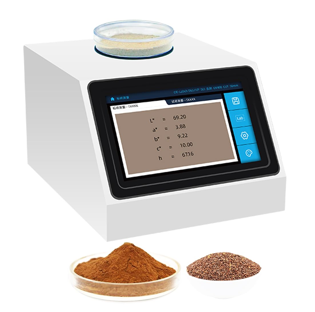 Masterbatch Color Analyzer Ultra Large 50mm Aperture Spectrophotometer Powder Colorimeter for Testing Uneven Samples with Repeatability ΔE*ab Within 0.03 Touch Screen 10,000 Records Storage