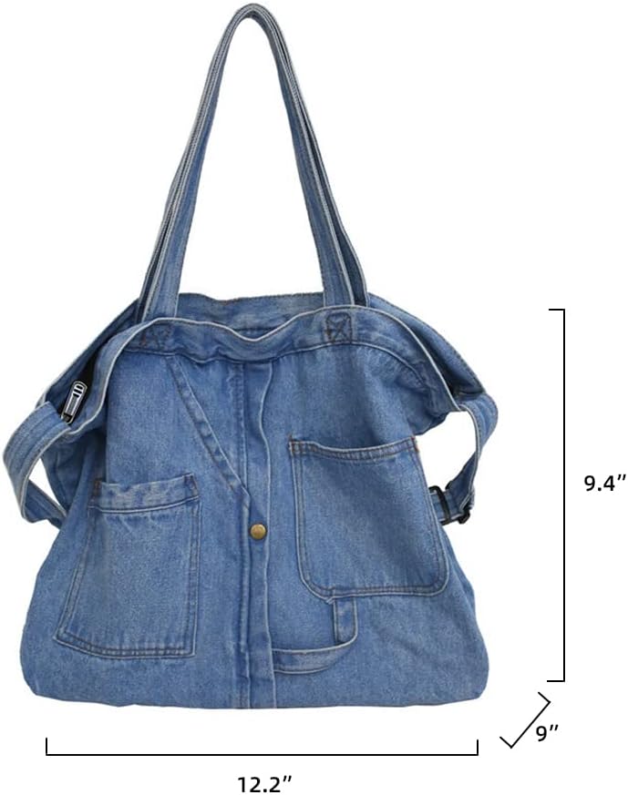 Yohora Shoulder Bag for Women Denim Crossbody Hobo Bag Casual Lightweight Handbag for Work Travel - Image 6