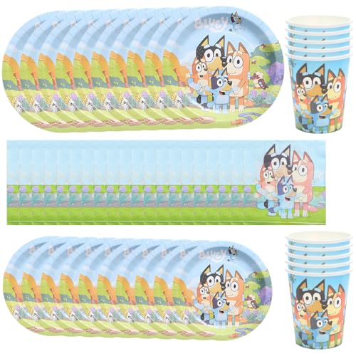 Único Cumpleaños Bluey Suministros De Fiesta De Cumpleaños Serves 10 Guests Decoration Anniversaire Bluey Et Bingo Vajilla De Kit Deco Anniversaire Bluey Dinner Cake Plates, Napkins,Tasse Único Cumpleaños Bluey Suministros De Fiesta De Cumpleaños Serves 10 Guests Decoration Anniversaire Bluey Et Bingo Vajilla De Kit Deco Anniversaire Bluey Dinner Cake Plates, Napkins,Tasse