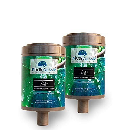 rivaALVA Life Trinkwasserfilter 2er Set Ersatzkartusche Wasserfilter Kartusche für Küche filtert Hormone Medikamente Blei Kupfer und Bakterien