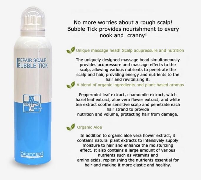 Miniatura 3 de Biomed Professional Italia Repair Scalp Bubble Tick Foam - Espuma, para pérdida de cabello y crecimiento del cabello, tratamiento para