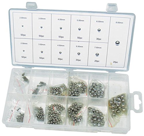 DURATOOL D01897 Chromed Steel Ball Assortment Pack, 450 Piece