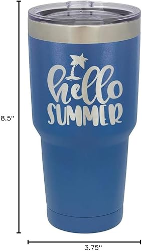 Miniatura 10 de Hello - Vaso grabado de 30 oz con tapa a prueba de derrames y pajita de acero inoxidable taza de viaje, compara con Yeti Rambler