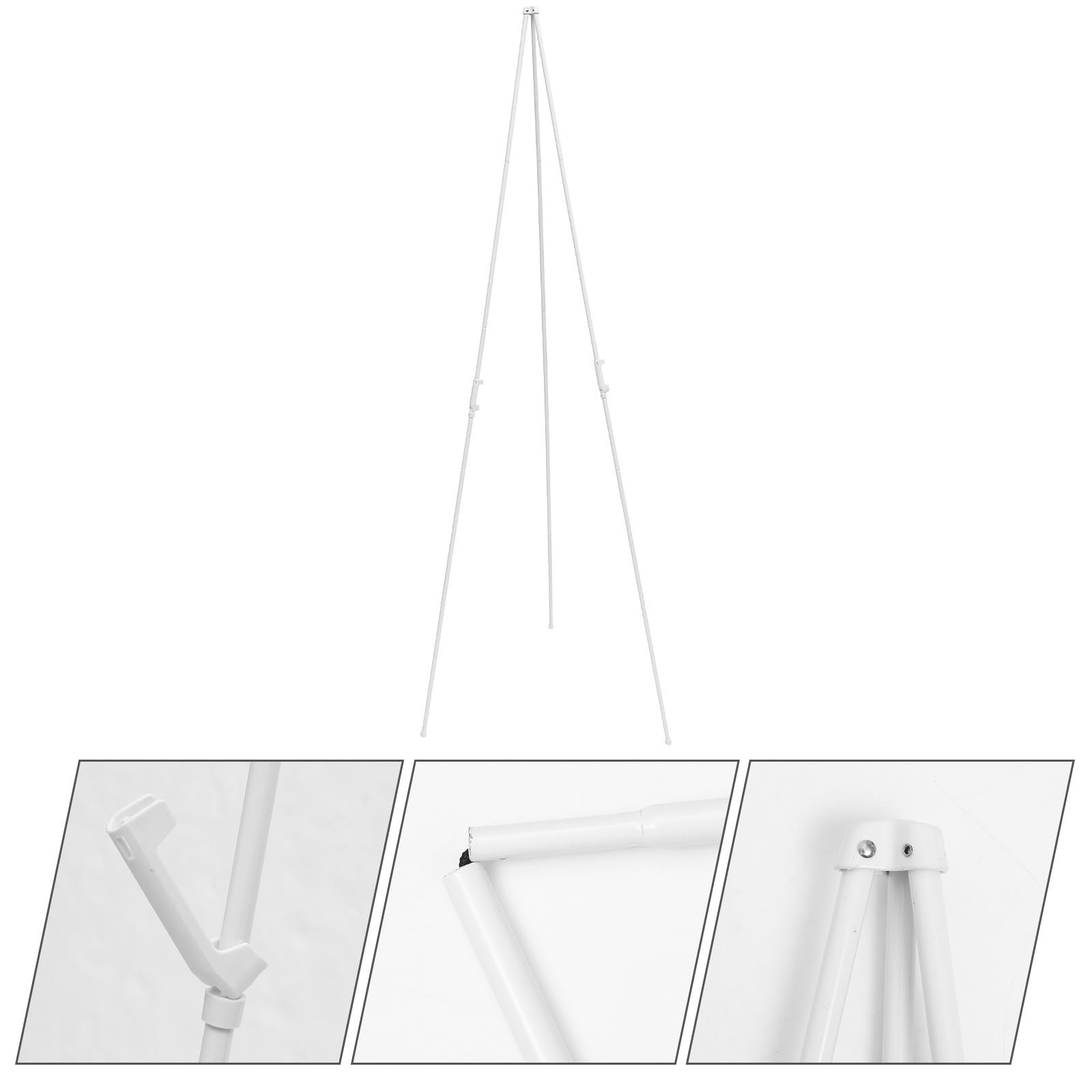 Caballete Plegable de Metal Blanco Multi-funcional y Estable para Exhibición en Interiores, Soporte Portátil Adecuado para Presentaciones y Pizarras Secas