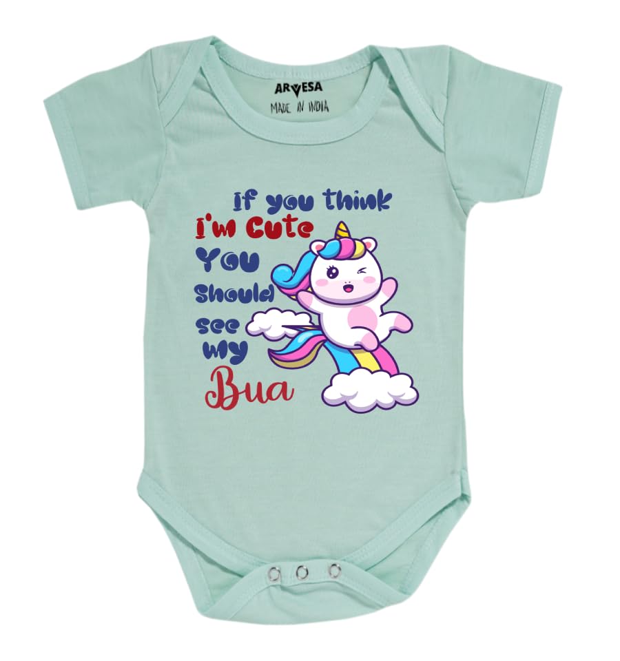 ARVESA Bua Special Unisex Baby Romper Dress Half Sleeve Envelope Neck