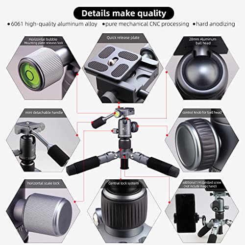 Glorich Portable Tabletop 20” Mini Tripod with 360 Degree