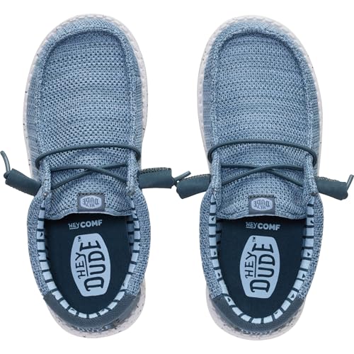 Image of HEYDUDE Boy's Youth Wally Stretch Sox Slip On Shoe, Irish Cream /Egret Size