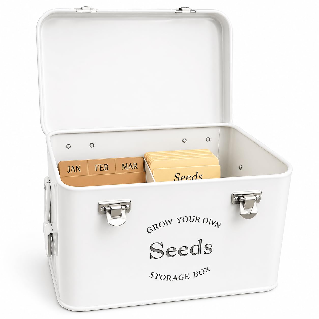 Seed Packet Organiser Tin Grey Powder Coated