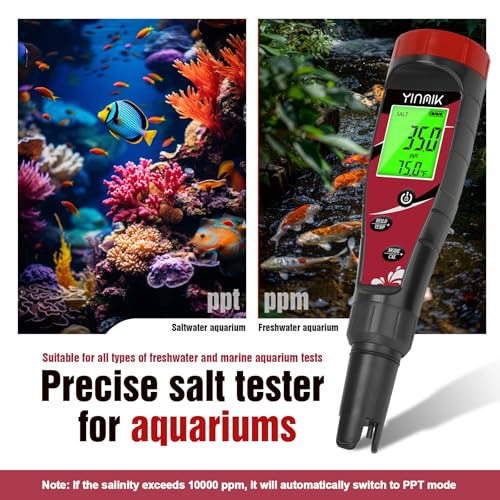 ph chlorine meter digital salinity ph tester for saltwater pool salt reader for fish tank koi pond tds test pen all in one ph cl salt orp ec tds temp monitor hydroponic ph conductivity ppm tester