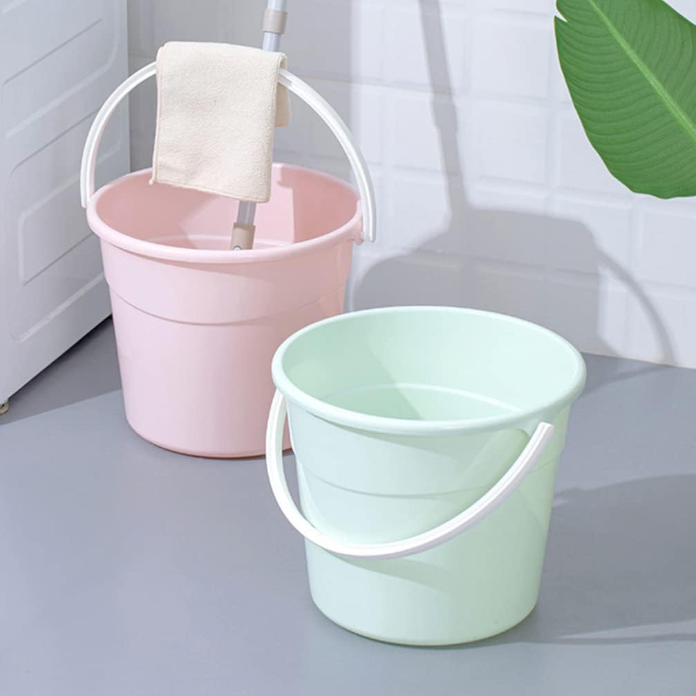 Water Bucket Plastic Floor Mopping Water Bucket with Handle for Bath Fishing Washing Car Pink