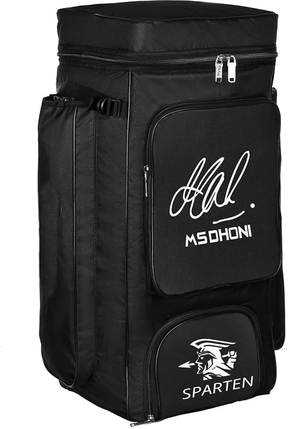 Light Weight Nylon Cricket kit Bag Run Back Pack with Two Side Bat Pocket Cricket kit Bag,Code Black