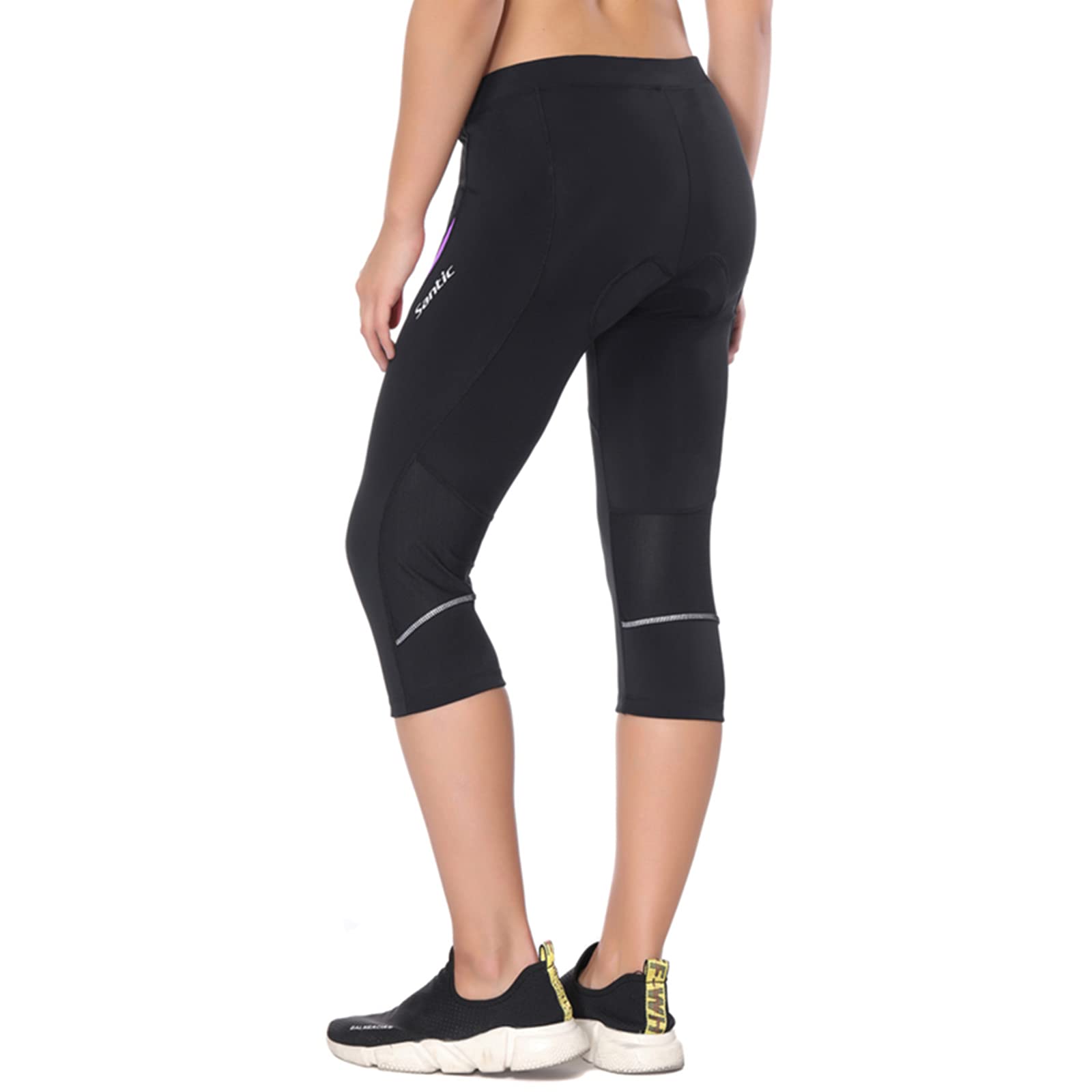 Santic Pantaloni Ciclismo Donna 3/4 Imbottiti con Inserti Morbidi Confortevoli Traspiranti e Antiscivolo per Bicicletta Mountain Bike