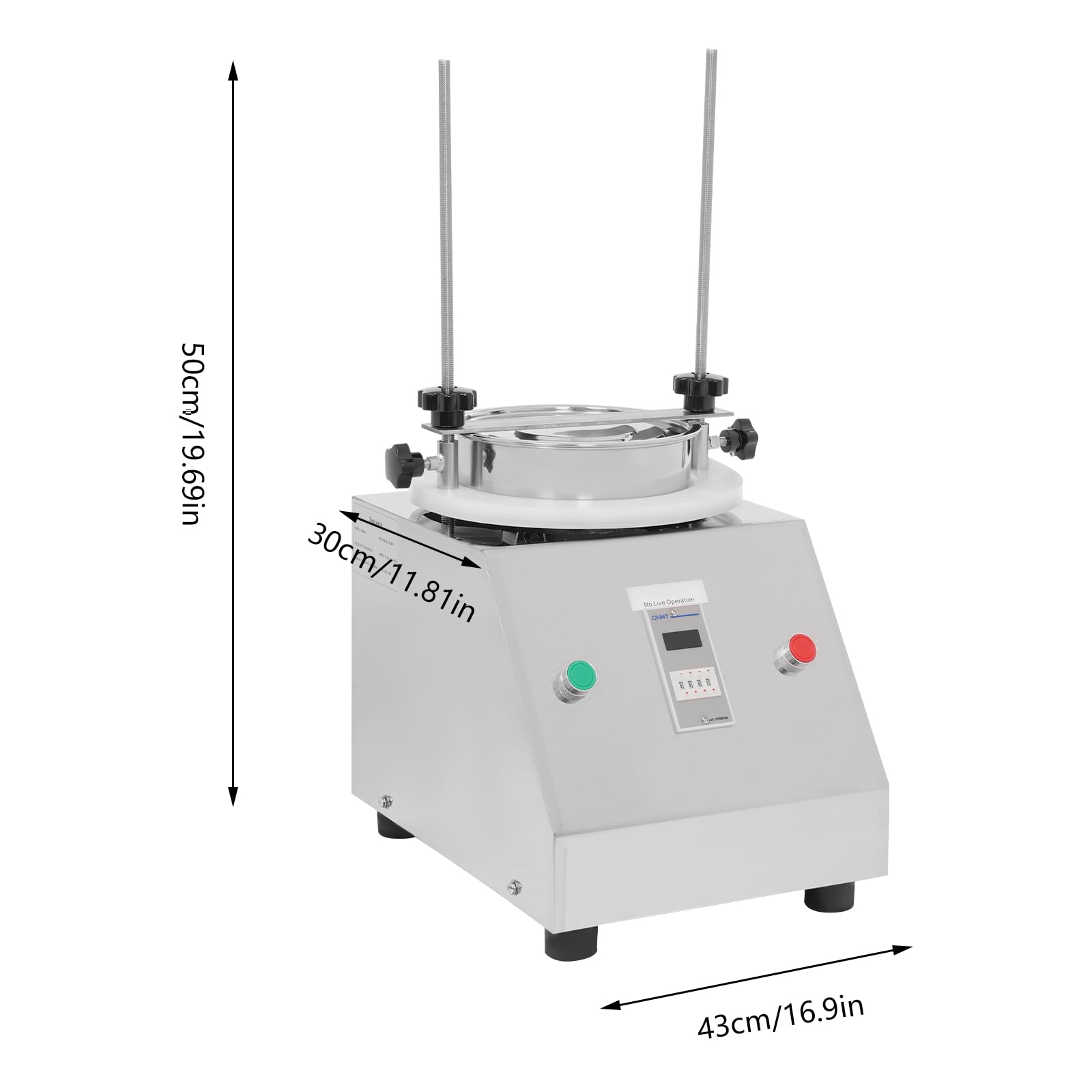 CRYBY Lab Sifter Shaker, 125W Electric Sieve Shaker Lab Sifter Vibrating Sieve Machine, 1-7 Layers Stainless Steel Vibrating Screen Sieve Shaker Machine for Sample Particle Liquid Powder, 110V 60Hz