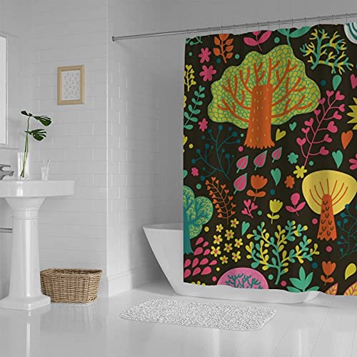Rideau de douche en polyester lavable en machine style dessin animé - 4