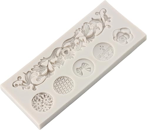 Miniatura 8 de Moldes de silicona barroco para decoración de tartas, bordes de pastel, estilo barroco, curlicues, fondant, de encaje, para decoración de pasteles,