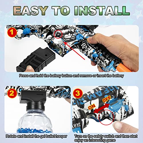 Splatter Ball Gun - Orby Gun With 40000 Gel Balls,Forestguntoy Splat Gun For Backyard And Outdoor Activities,Team Game Gift For Boys And Girls Ages 12+(Blue) #TOP4