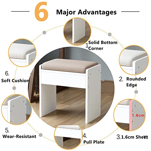 Otomano tapizado rectangular en forma de H reposapiés de moda portátil gris 7