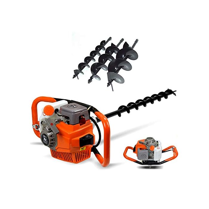 Buy 72CC Auger Post Hole Digger, 3.2KW 2 Stroke HandHeld Gas Powered