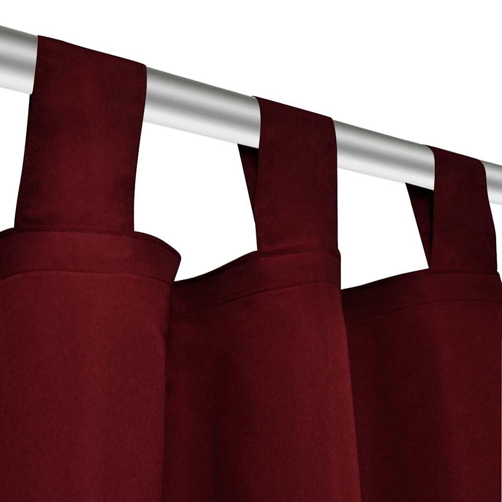 Satin Vorhänge 2er Set 140 x 225 cm Dunkelrot